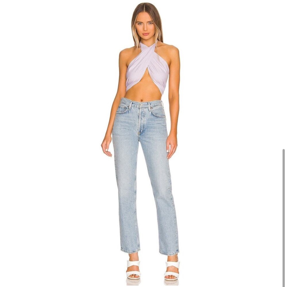 x REVOLVE Imani Top in Purple OW COLLECTION size xs Extra Small Linen Blend